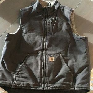 Brown Carhartt sherpa lined vest